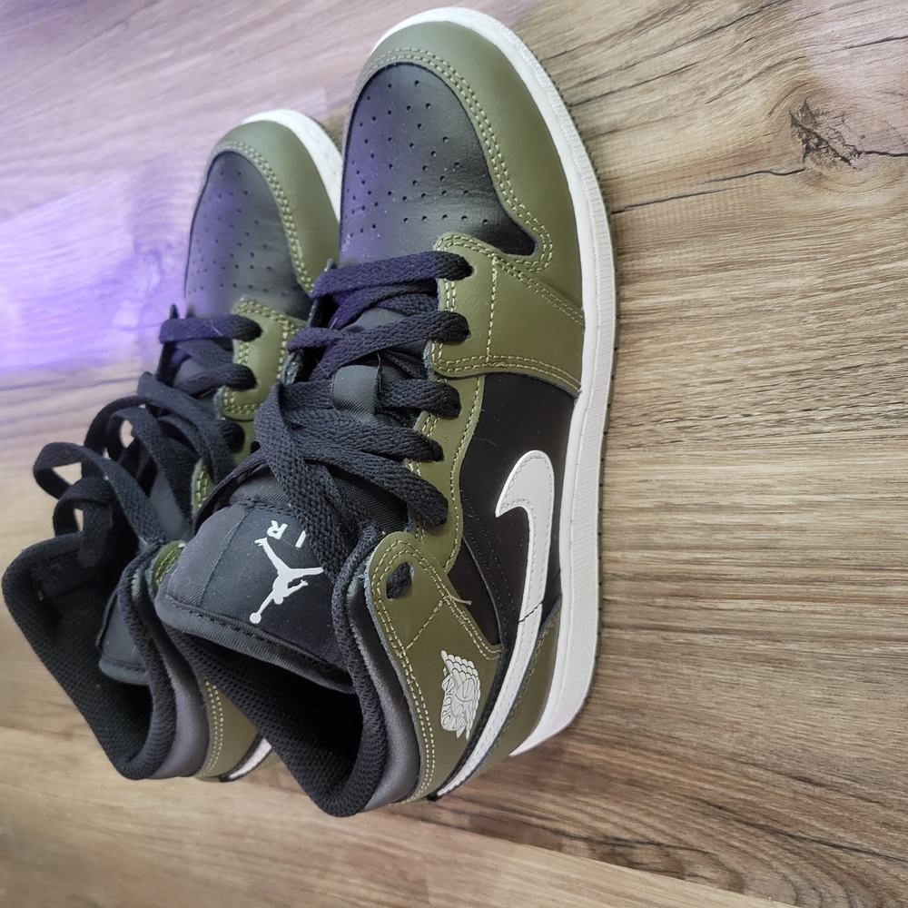 Air Jordan Black and Olive Sneakers